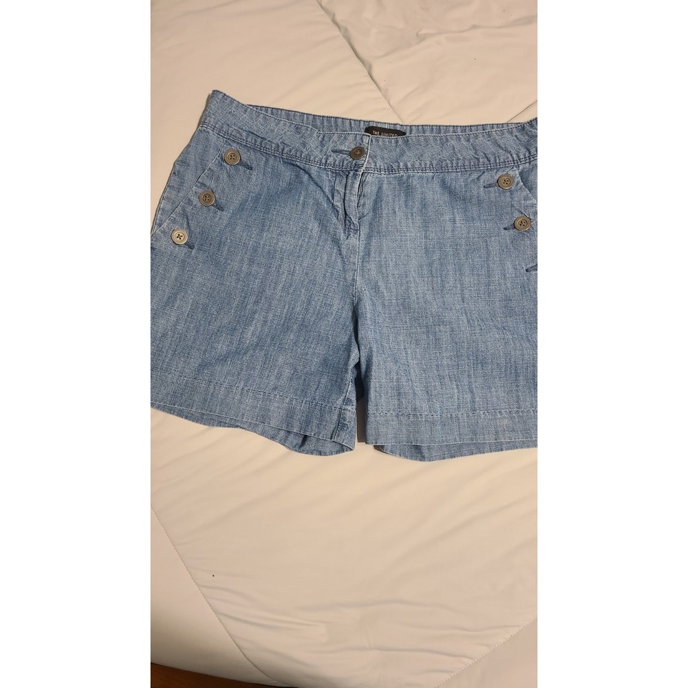 The Limited Women's Sz 8 Buttons Ladies Denim Shorts Blue Cotton